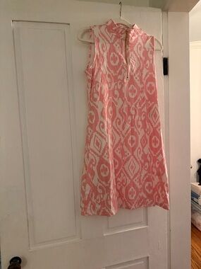 Spartina Pink Ikat Print Sleeveless Shift Dress